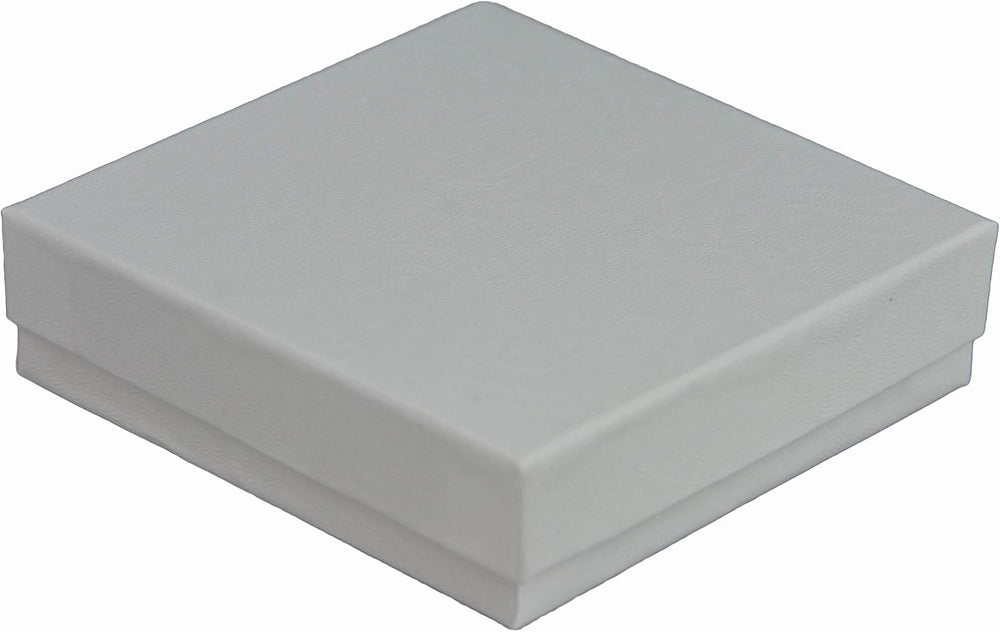 JPB White Swirl Cotton Filled Jewelry Box #33 (Case of 100) 3.5 inches x 3.5 ...