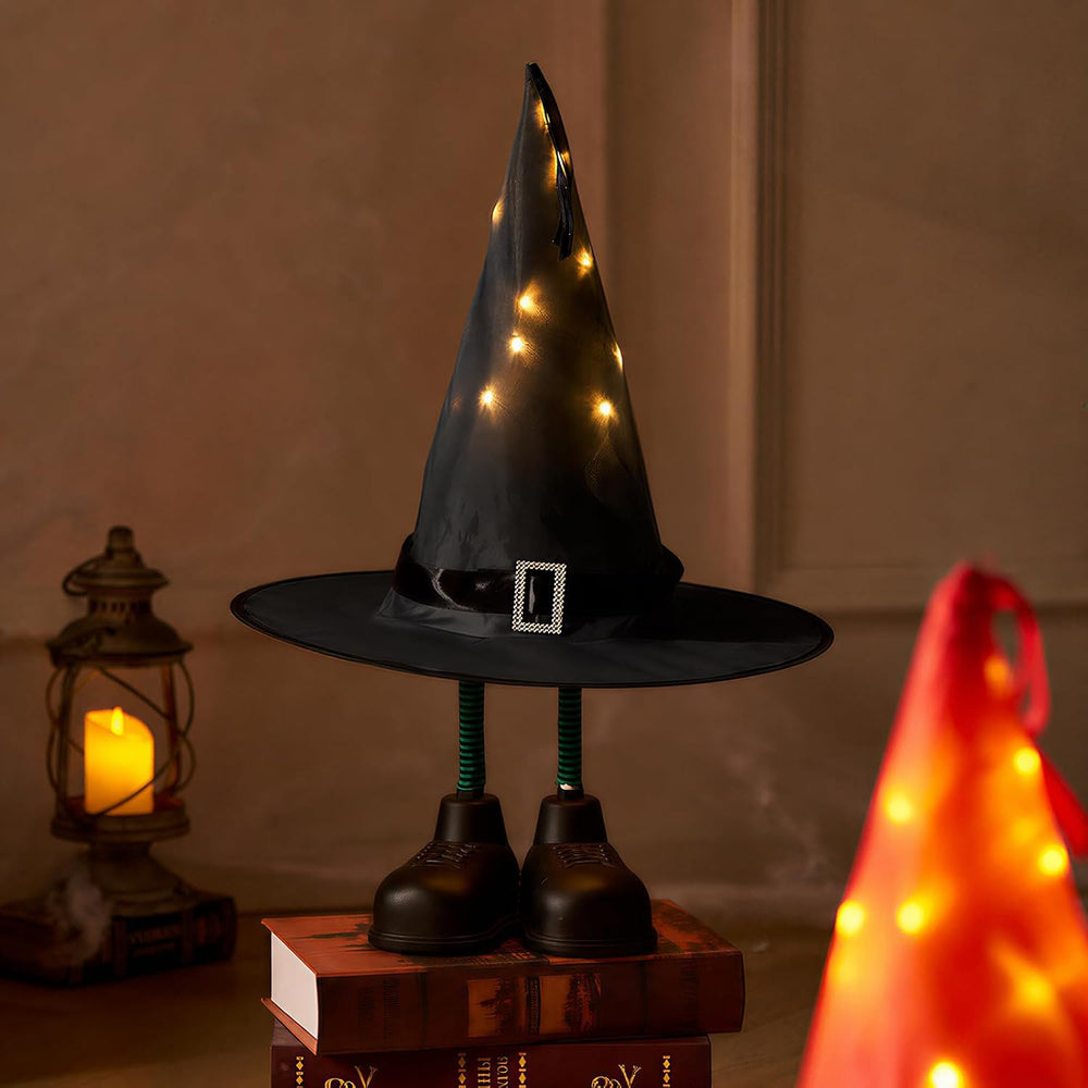 Halloween Decorations – 2 Pack Spooky Light Up Witch Hat Ornaments