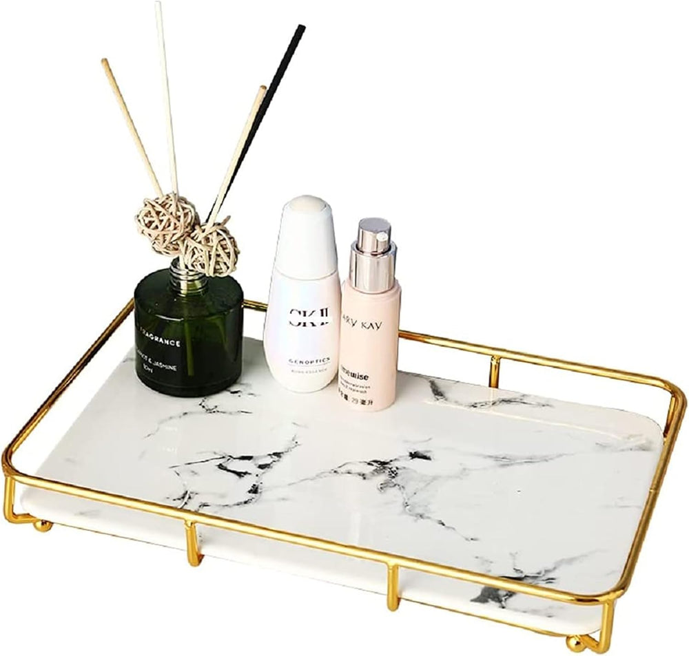 Dobbyby Vanity Tray Makeup Organizer Cosmetics Storage Bathroom Skincare Orga...