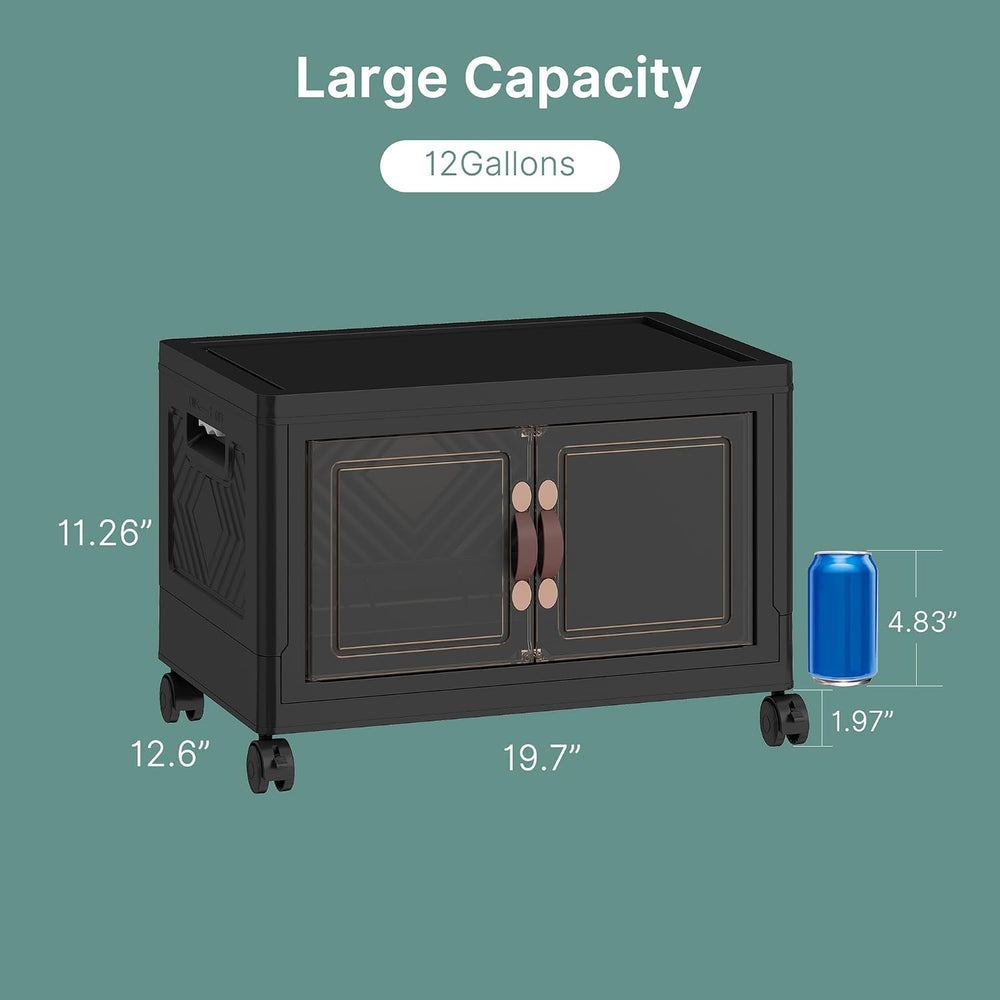 UAMFURI 144QT Lockable Plastic Storage Bins, 3 Pack Collapsible Cabinets