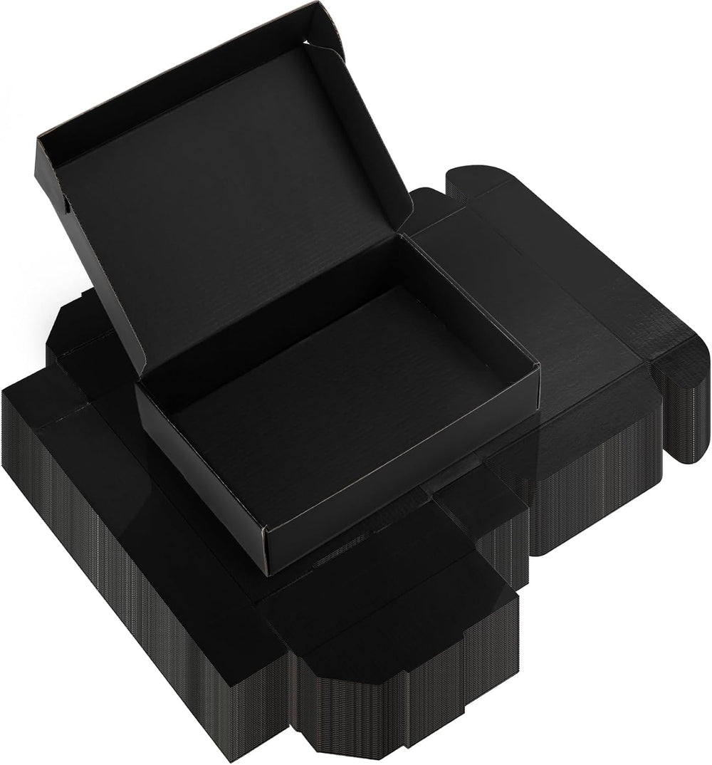 Rempry 40 Pack 9x6x2 Inches Black Shipping Boxes, Cardboard Corrugated Mailer...