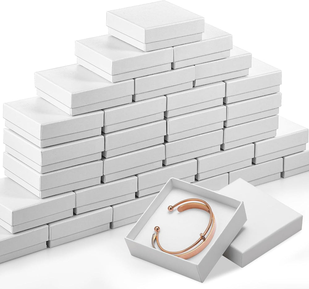 Tenceur 100 Pcs Jewelry Gift Boxes 3.5 x 3.5 x 1 Inch Cardboard Jewelry Boxes...