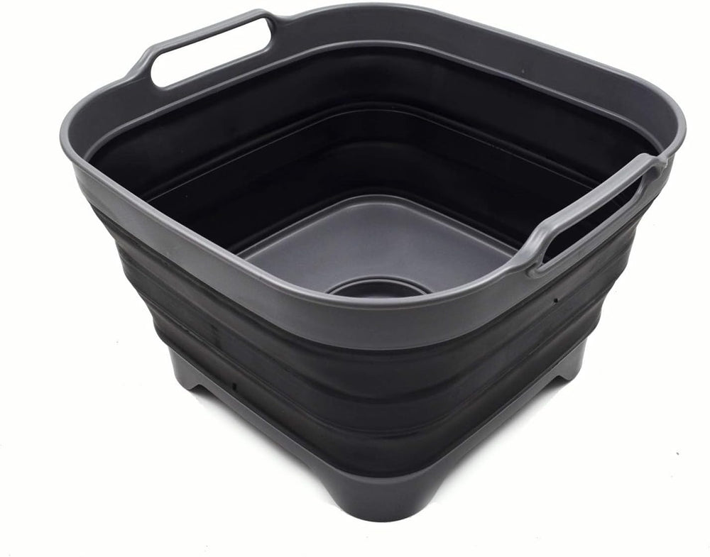 SAMMART 10L (2.64 Gallon) Collapsible Dishpan with Draining Plug - Foldable W...