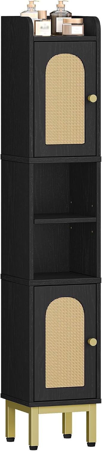 Hzuaneri Slim Bathroom Storage Cabinet, Narrow Bathroom Organizers,2 Doors