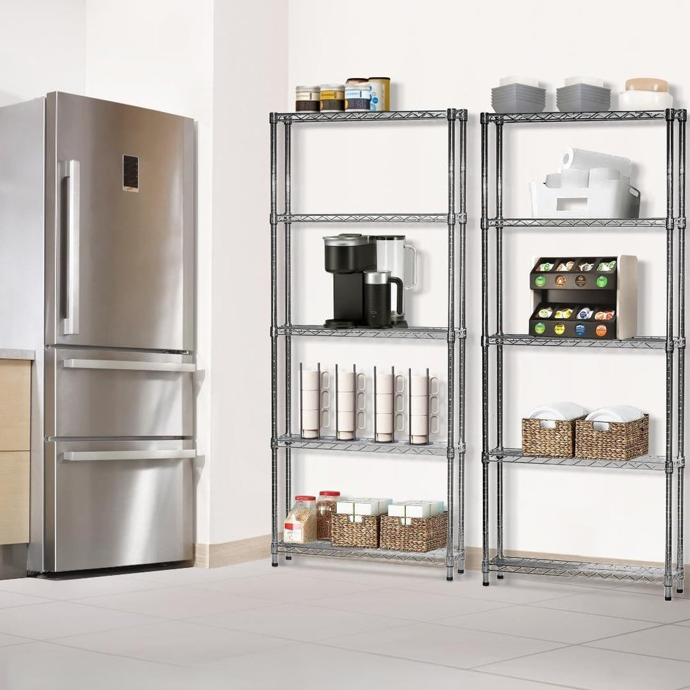 Shelving Inc. 8" d x 36" w x 64" h Chrome Wire Shelving with 5...
