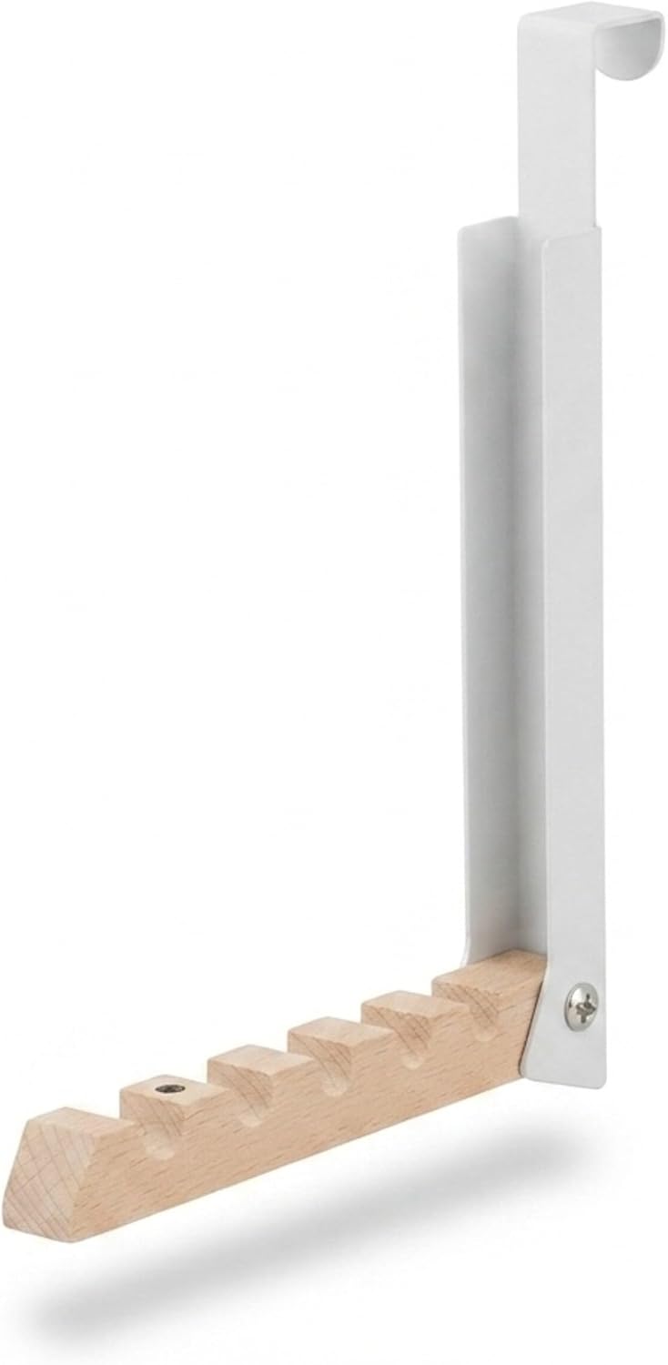 2 x Folding Door Hook for Hanging for 6 Clothes Hangers Wooden Metal Door Thi...
