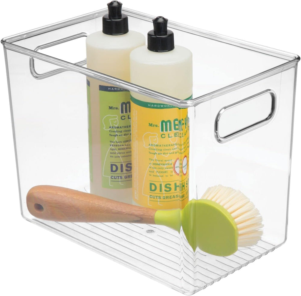 mDesign Plastic Deep Kitchen and Pantry Organizer Storage Bin with Handles fo...