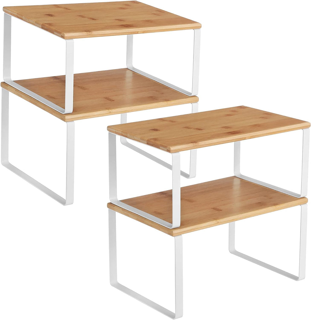 SONGMICS Cabinet Organizer Shelf, Set of 4 Spice Rack, Kitchen Storage