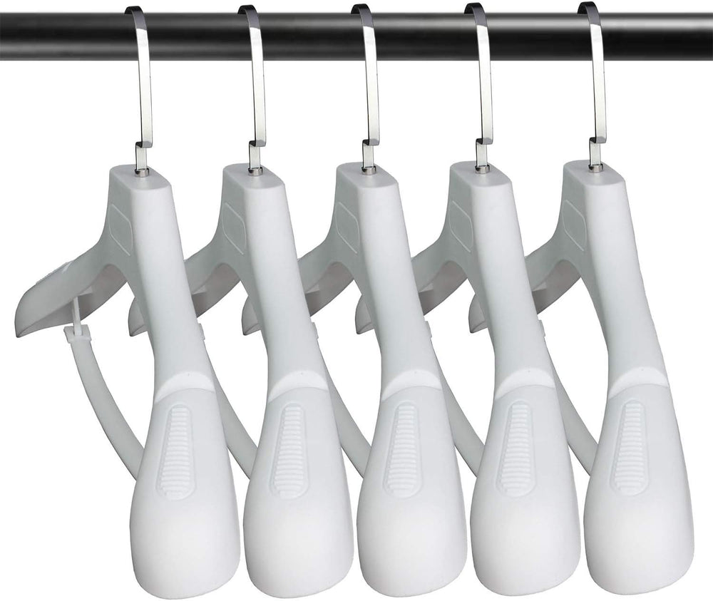 DEDU Suit Hangers for Men 15 Pack, White Coat Hangers Extra Wide Non Slip Wid...