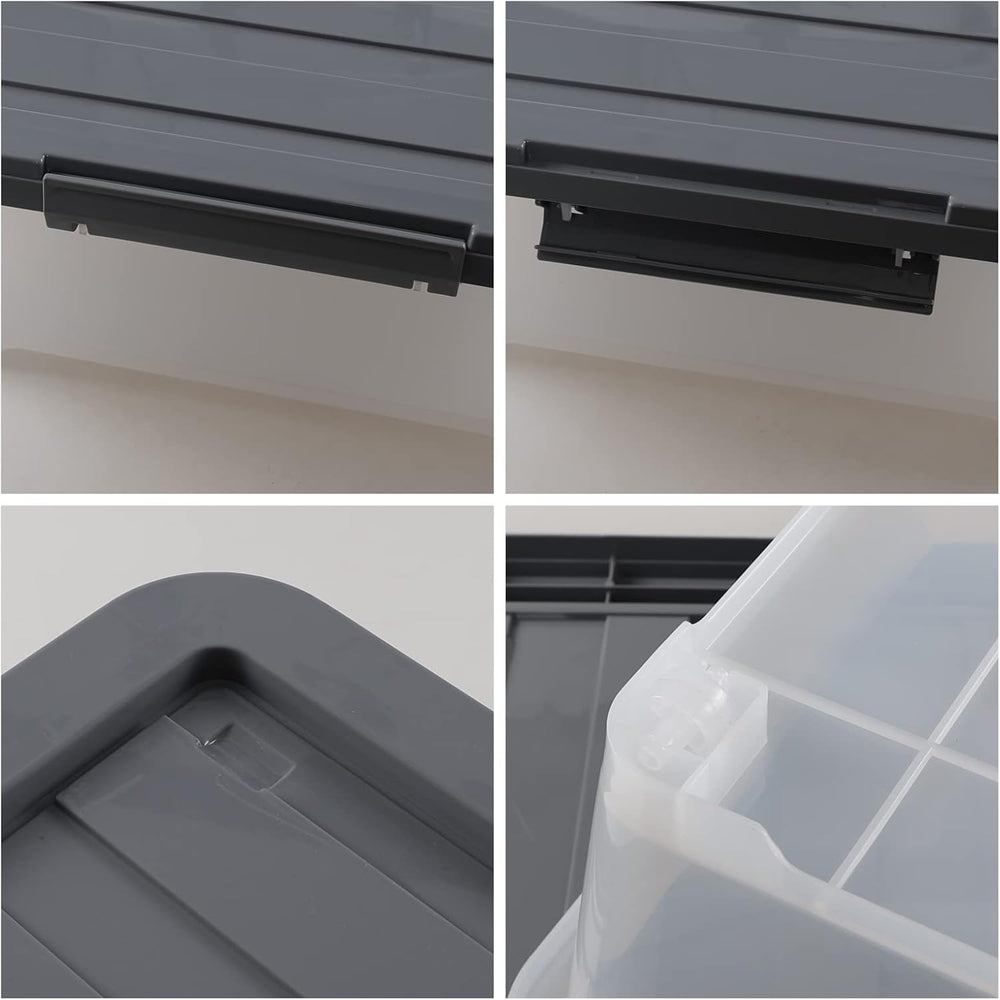 3-Pack 40 Qt Plastic Underbed Box with Wheels, Shallow Storage Bin