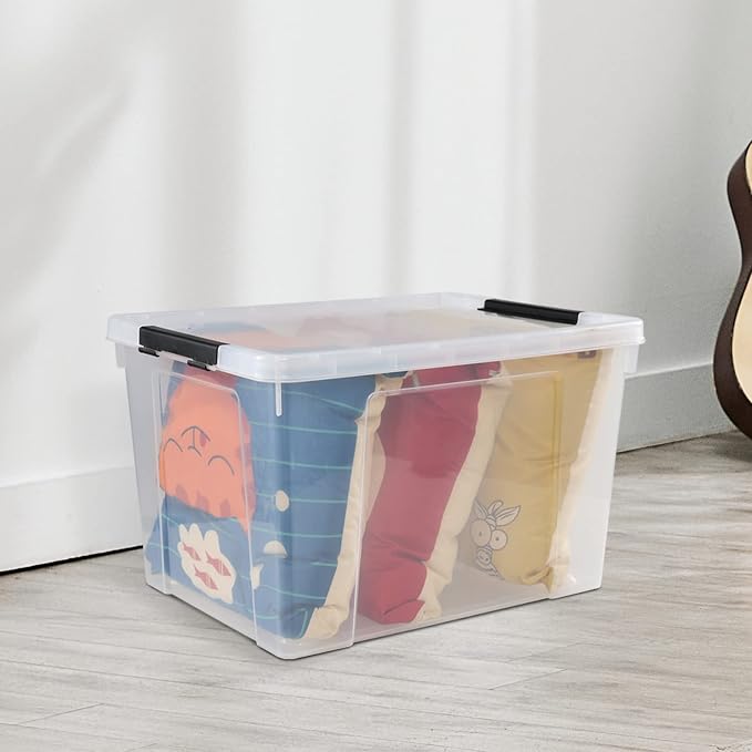 4 Pack Clear Storage Latch Bin