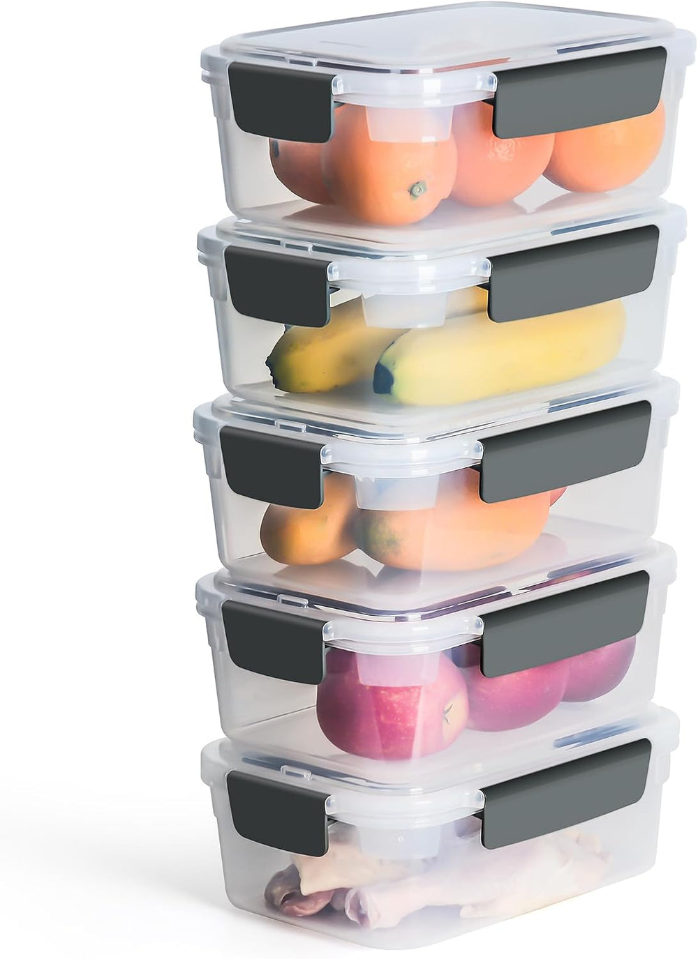 9 cup Plastic Food Storage Containers with Lids Nestable Freezer Dishwasher S...