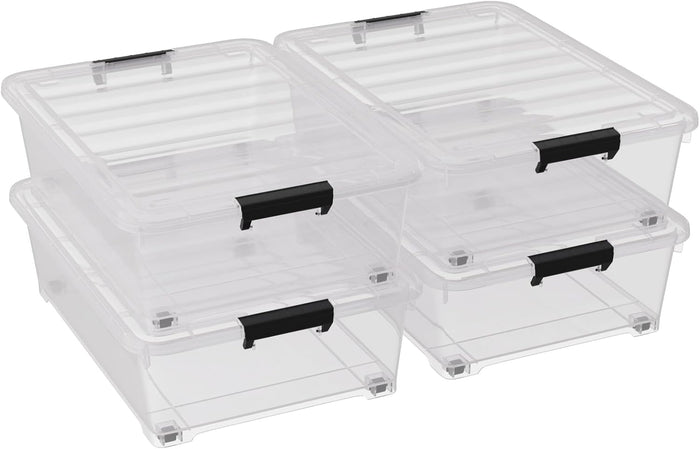 25 Quart Under Bed Clear Latch Bin