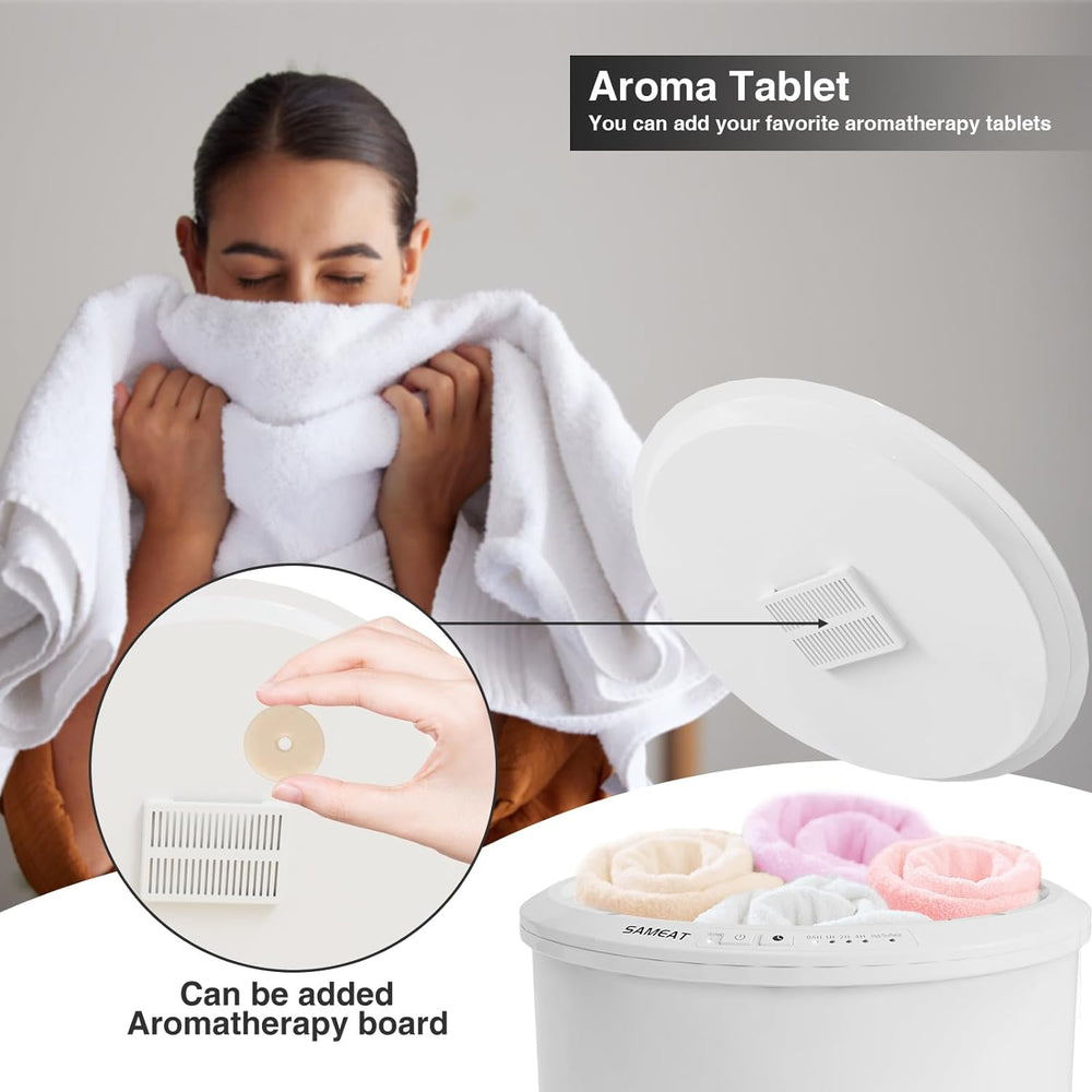 SAMEAT Heated Towel Warmers for Bathroom - Large Towel Warmer Bucket, Wood Ha...