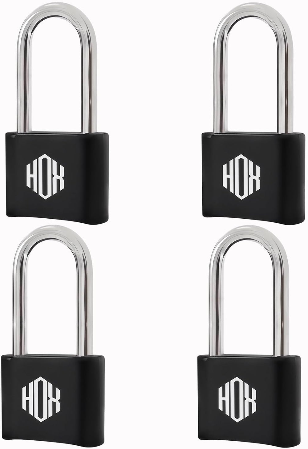 HOX 4 Digit Combination Lock, Heavy Duty Outdoor Padlock, 4-Pack