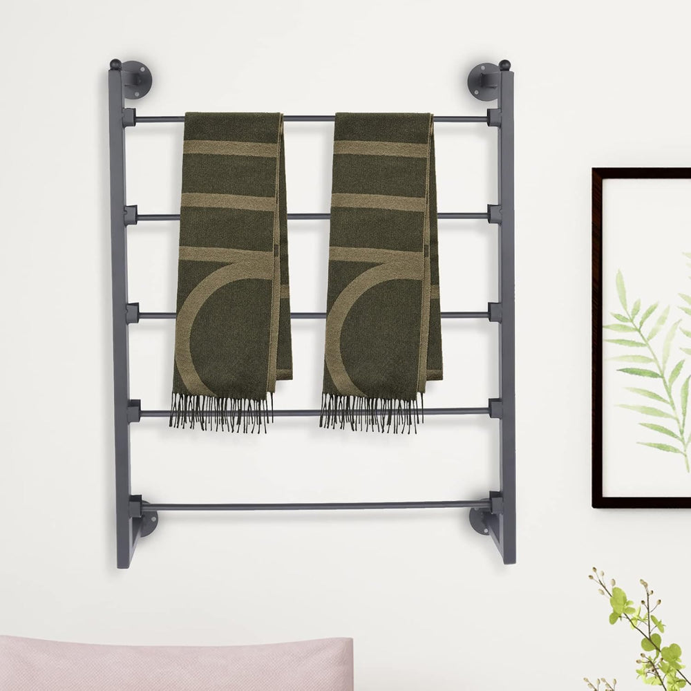 Scarf Organizer Wall Mounted, 5-Tier Scarf Display Rack, Metal Spiral Scarf H...