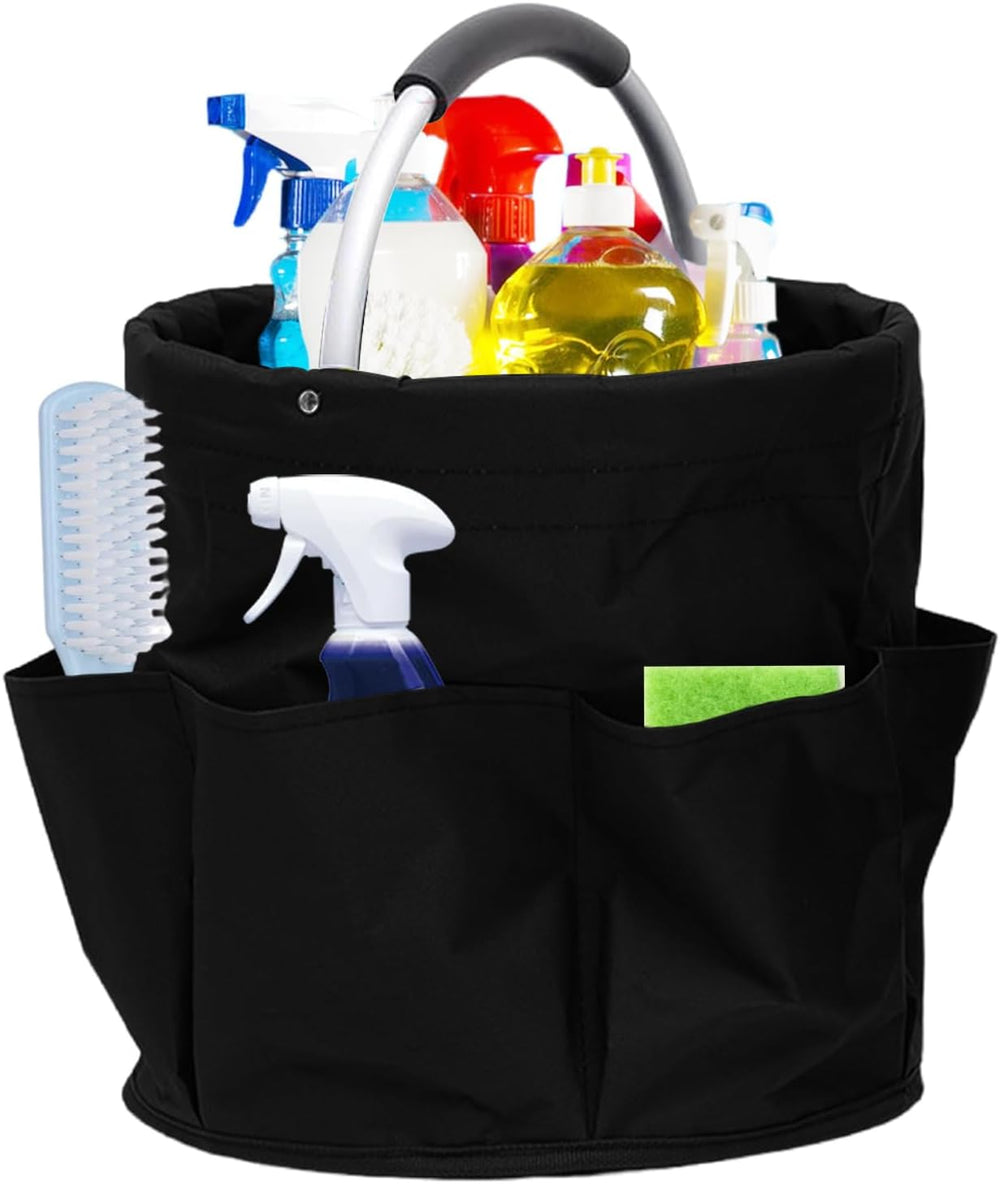 17L Cleaning Caddy with Handle Collapsible Storage Basket Multi Pocket