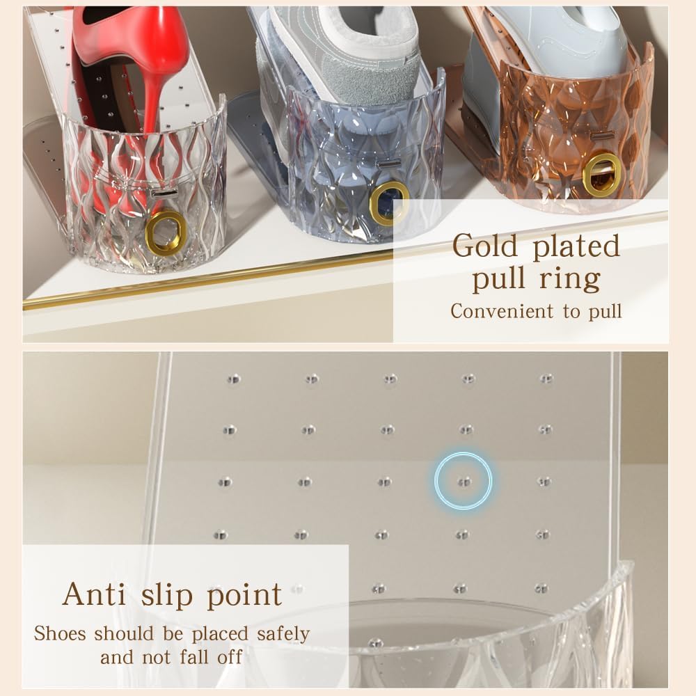 Shoe Slots Organizer, 15 Pack - Adjustable Shoe Stacker for Closet Storage, C...