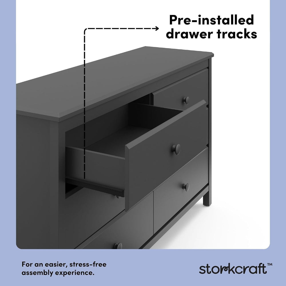 Storkcraft Alpine 6-Drawer Dresser, Gray