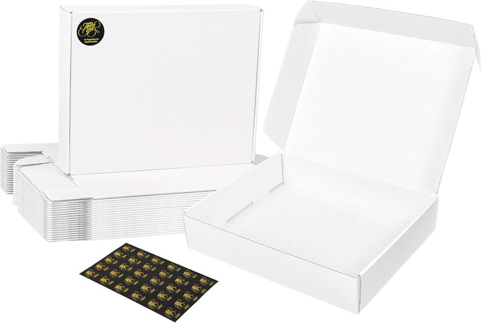 White Shipping Boxes Medium 10x8x2 Inches, 40 Pack Corrugated Cardboard Mailer Boxes for Packaging Small Business Mailing Gift