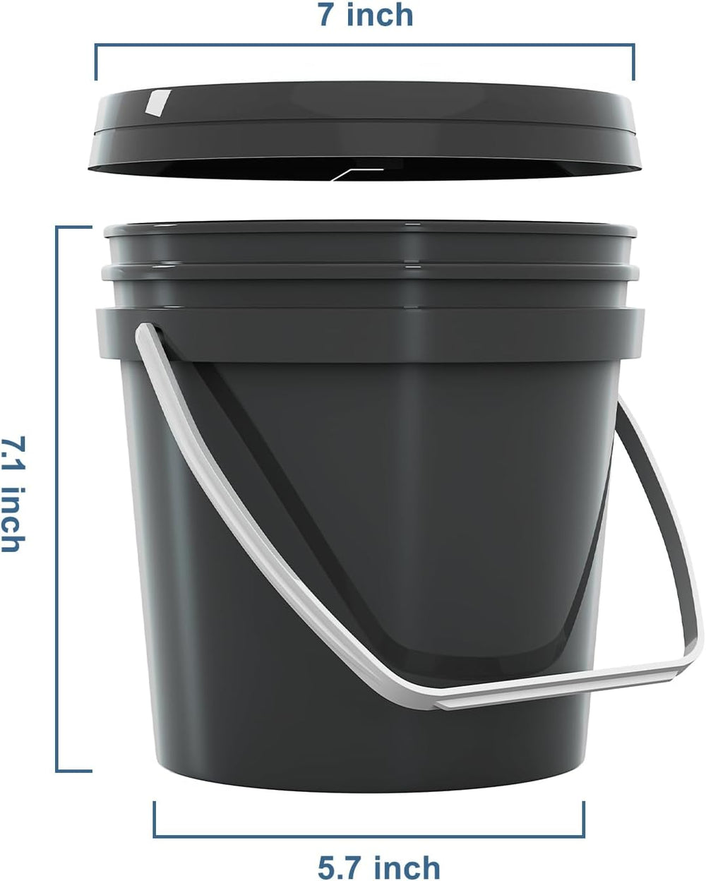 0.8 Gallon Buckets (8-Pack) with Lids - Made of PP Plastic - Multi-Use Pail f...