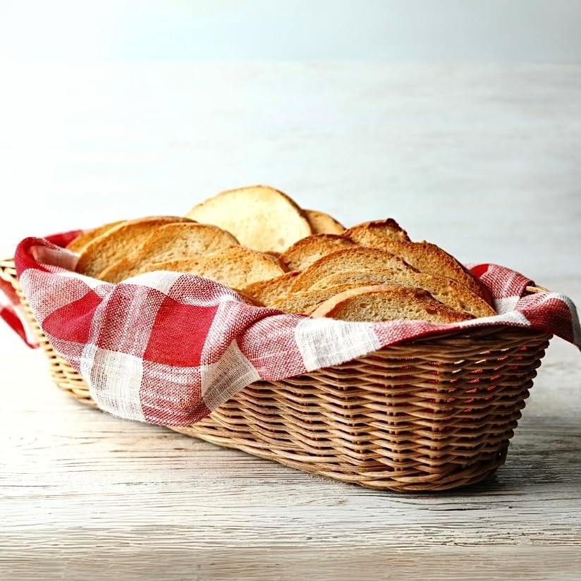 Set 3 of pcs Rattan Wicker Woven Serving Baskets for Bread, Fruit, French Fri...