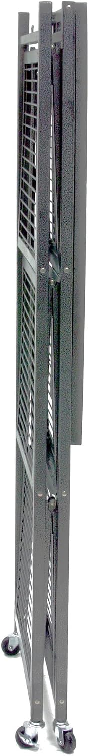 Origami 3-Pack R5 Storage Rack, 4-Tier Heavy-Duty Foldable Steel Shelf with W...