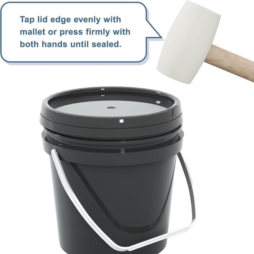 0.8 Gallon Buckets (8-Pack) with Lids - Made of PP Plastic - Multi-Use Pail f...
