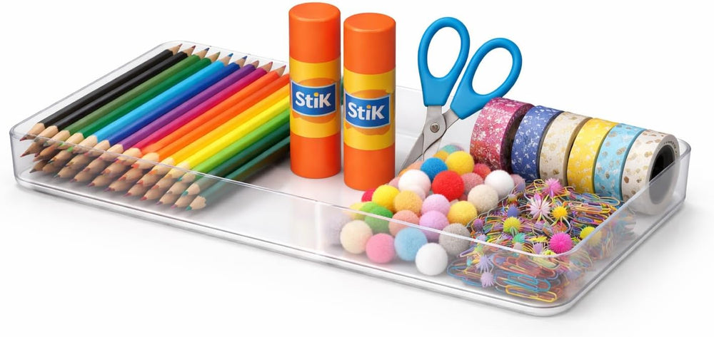primebox Plastic Clear Acrylic Drawer Organizers. Bathroom, Kitchen, Bedroom,...