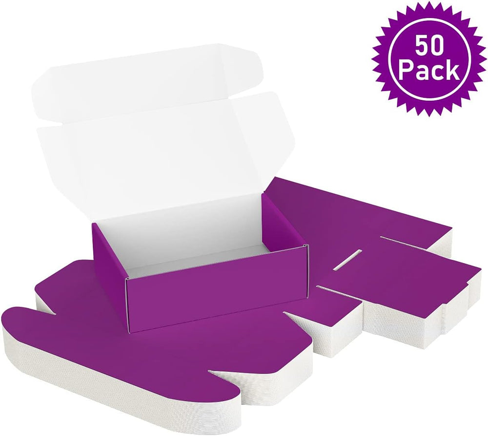 50 Pack 4"x8"x2" Shipping Boxes, Corrugated Cardboard Small Bo...