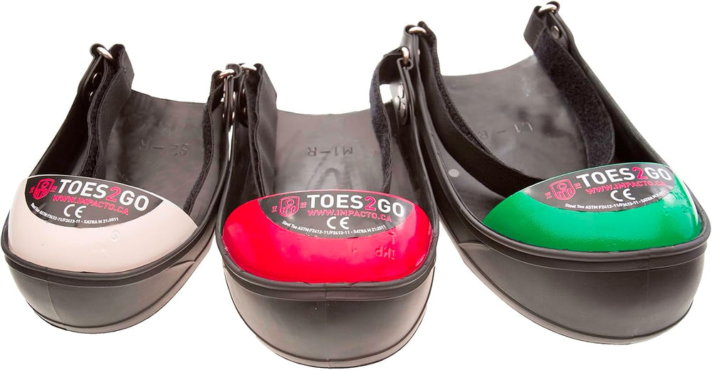 IMPACTO® TOES2GO Steel Toe Cap Overshoe Green Toe Lrg M13-16 - Protects Toe f...