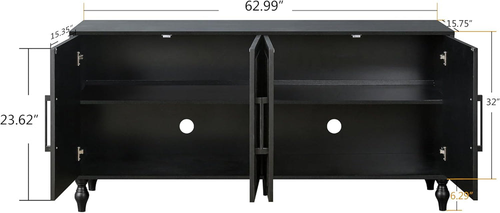 LUMISOL Sideboard Buffet Cabinet with Storage, Accent Storage Cabinet with 4 ...
