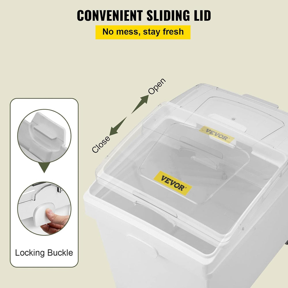 VEVOR Ingredient Bin, 10.5 Gallons Capacity Ingredient Storage Bin, PP Materi...