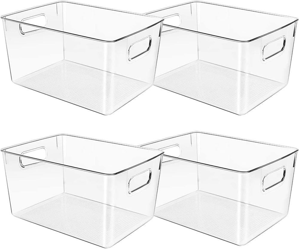 Clear Plastic Storage Bins, Pantry Organizers and Storage or Kitchen Organiza...