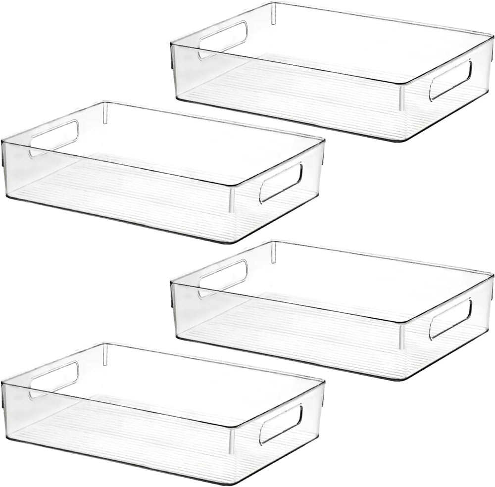 ShelfShaper Large Clear Plastic Storage Bins, Pantry Organizers and Storage C...
