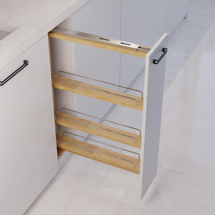 Dowell 3" Base Filler Pullout Organizer with Adjustable Shelves (Wood 4005 0330B)