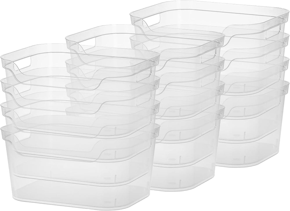 Sterilite 7 x 11 x 14.25 Inch Polished Open Scoop Front Storage Bin with Comf...