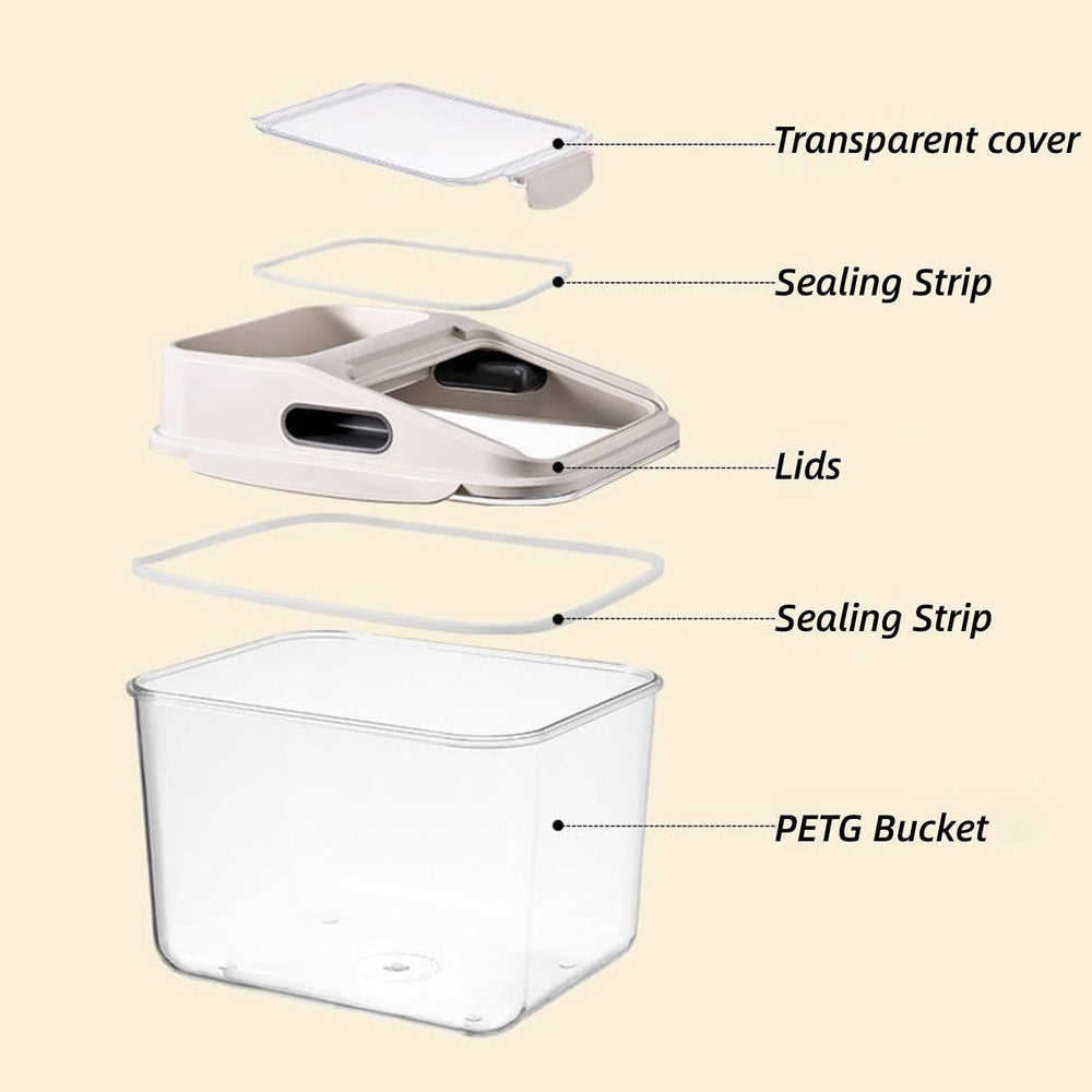 Fhiny 11LB Dog Food Storage Container, Airtight Pet Treat Bin Translucent Dry...