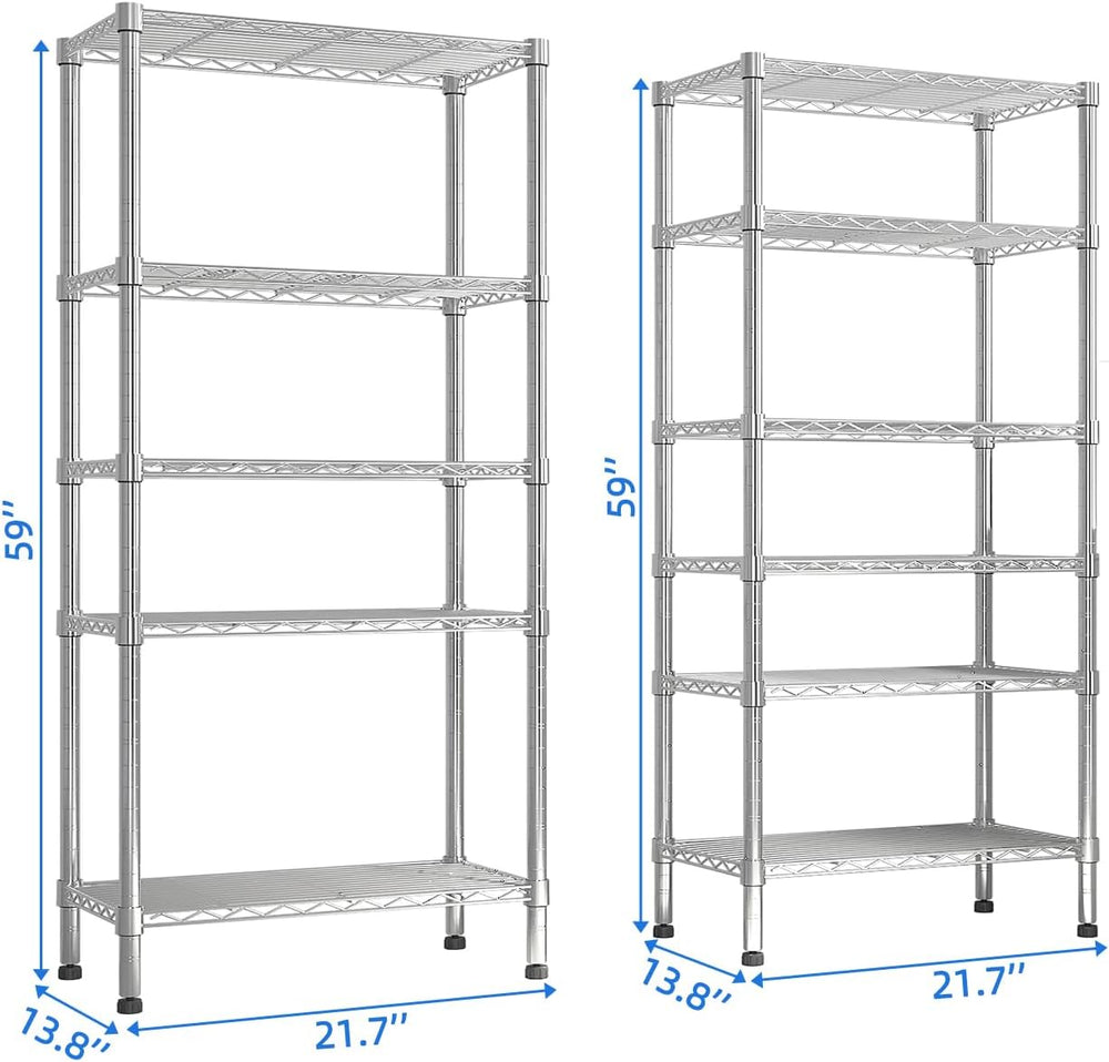 4- Shelf Metal Shelving Unit Adjustable Storage Shelves Heavy Duty Shelving S...