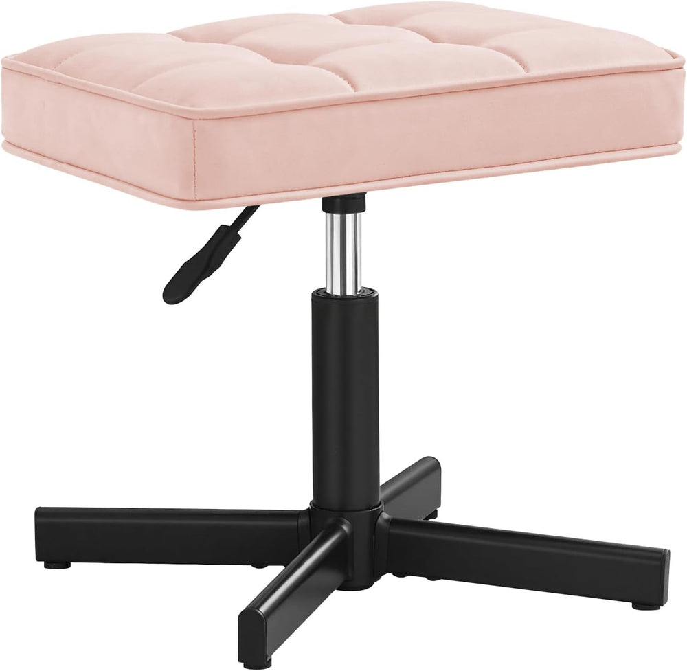 LUE BONA Adjustable Vanity Stool, 15''-19.5'' Foot Rest Under...