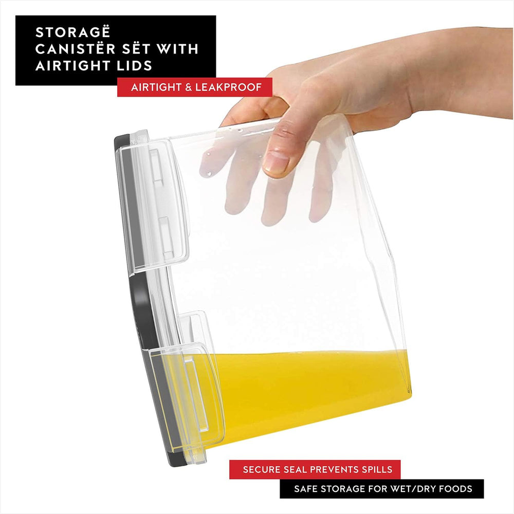 DWËLLZA KITCHEN Flour Sugar Storage Containers Set of 4; 3.6L Plastic Airtigh...
