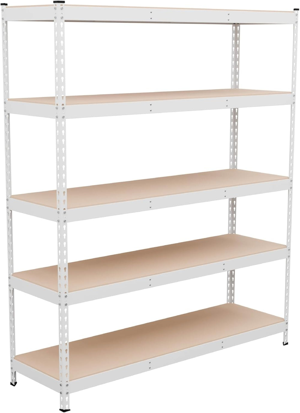 MonsterRax Modular 5-Tier Steel Garage Shelving Rack, White (18x60x72)