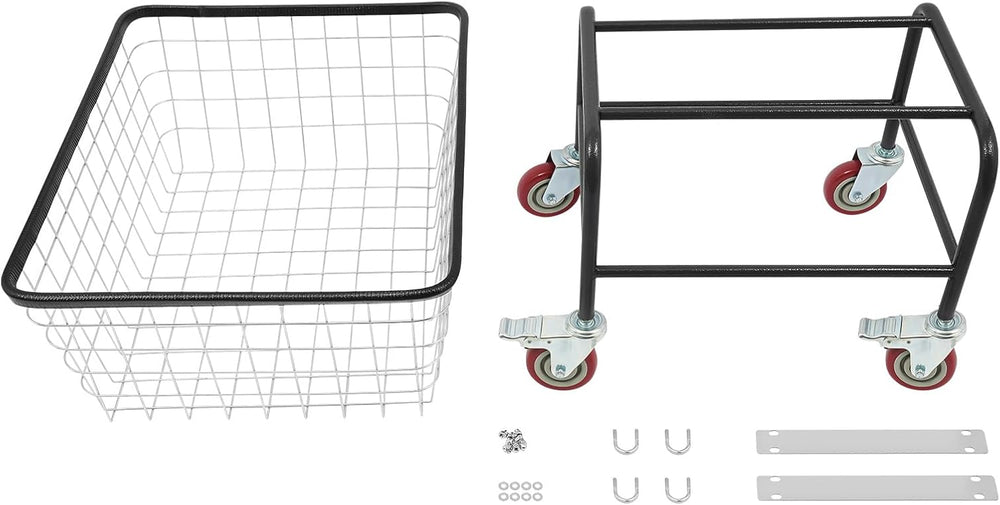 Steel Wire Laundry Cart, Wire Laundry Basket Cart with 4" Casters, Heavy...