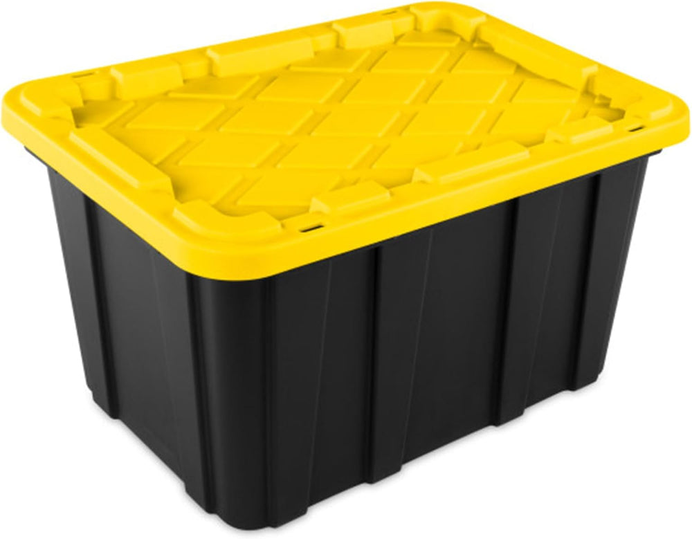 Sterilite Industrial Storage Tote with Lids for Garage, 27 Gallon, 18-Pack