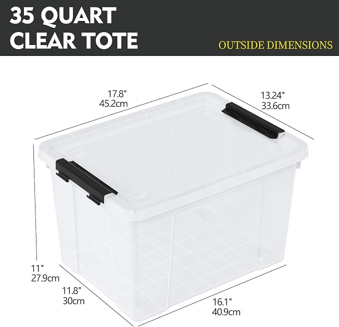 4-Pack Plastic Storage Bins