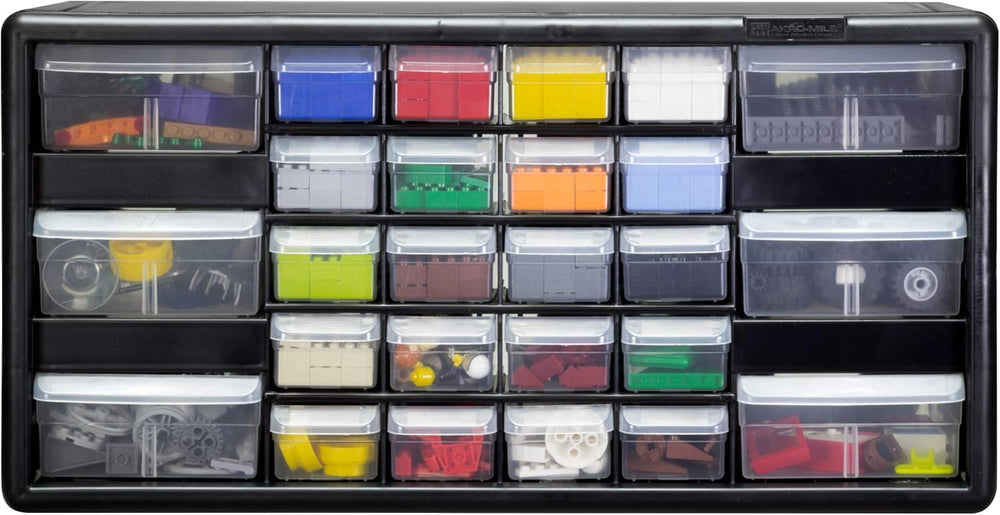 Akro-Mils 26-Drawer Plastic Storage Cabinet, 20"W x 6"D x 10"H...