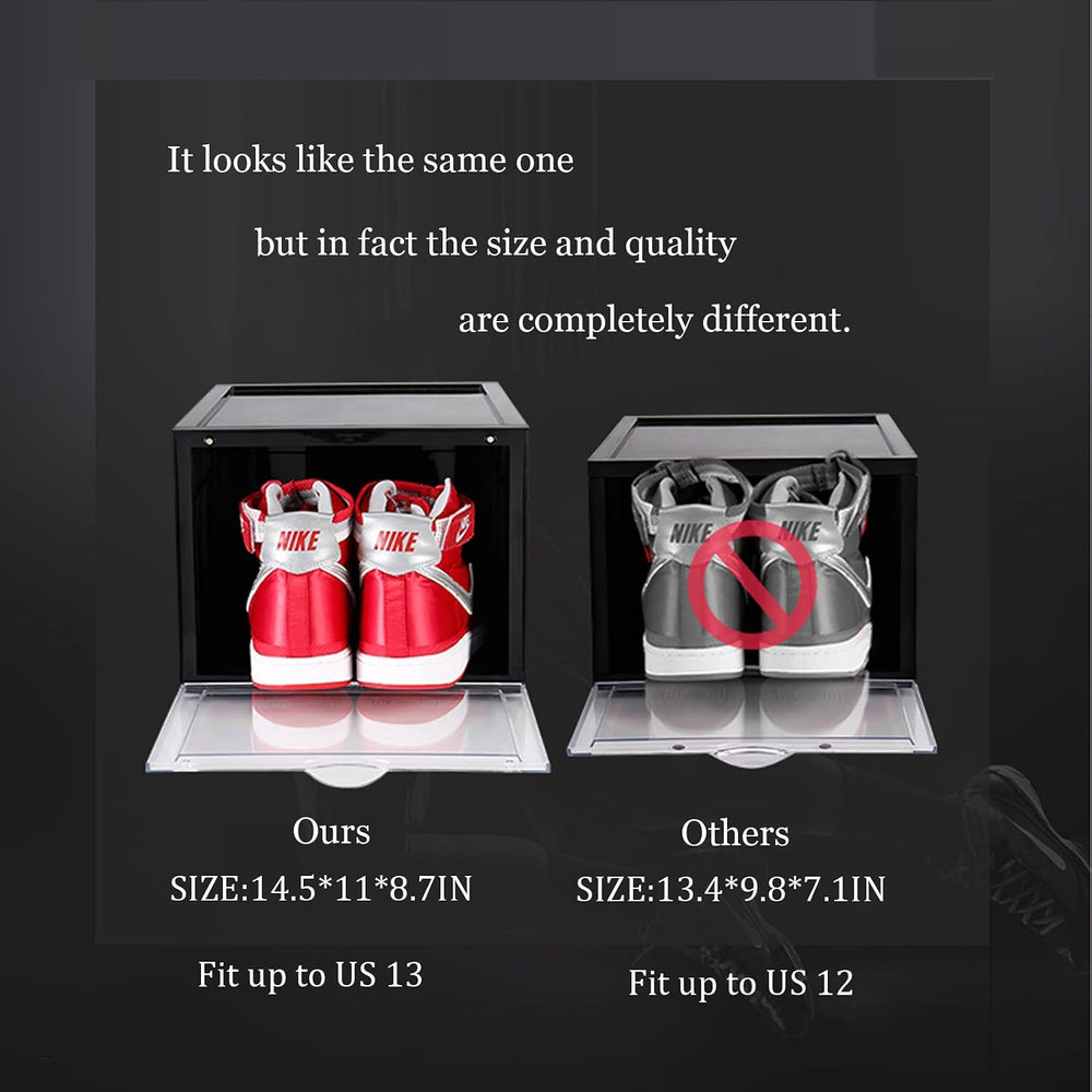 Storage Shoes Box Womens Mens Shoe Storage Display Box Plastic Foldable Stack...
