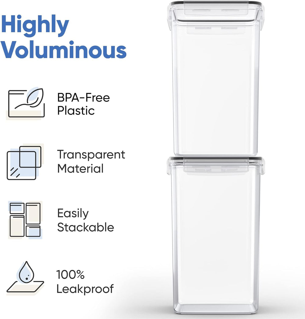 Chef's Path Extra Large Airtight Food Storage Containers with Lids, Pack ...