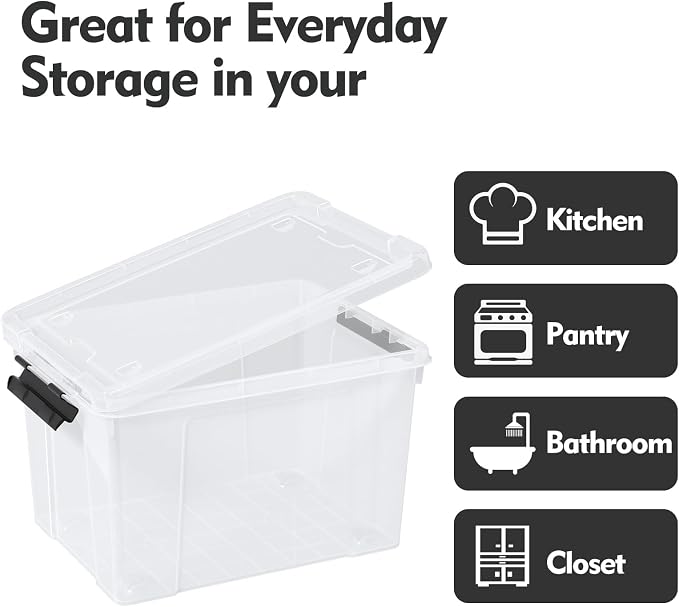 4-Pack Plastic Storage Bins
