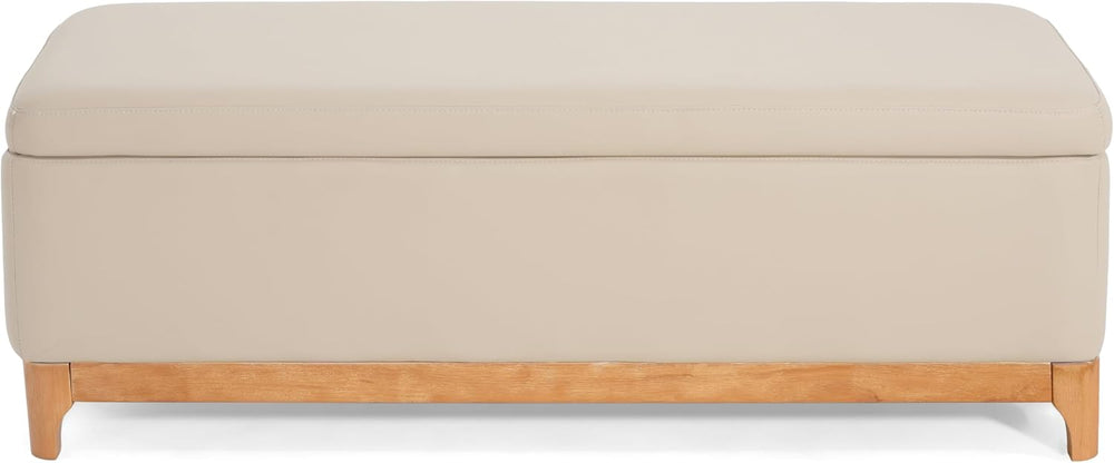 Christopher Knight Home Nesley Upholstered Ottoman with Storage for Living Ro...